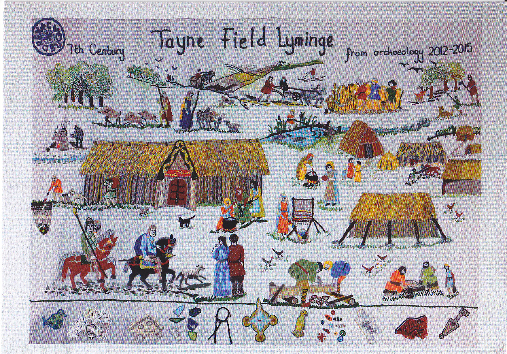 The stunning Lyminge Tapestry commemorating the excavation and the archaeology of Lyminge