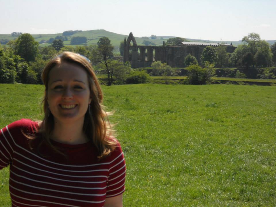 Rhi on holiday at Bolton Abbey in Yorkshire