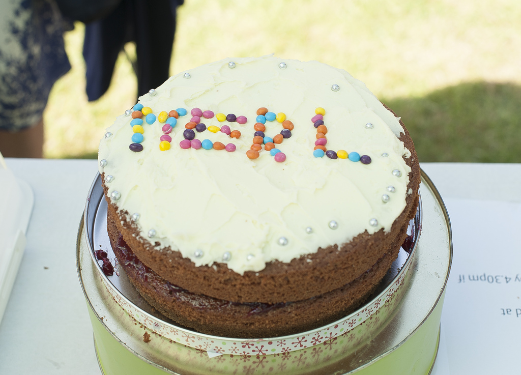 Winning Victoria Sponge Cake in the children's baking competition at the MERL Village Fete 2013