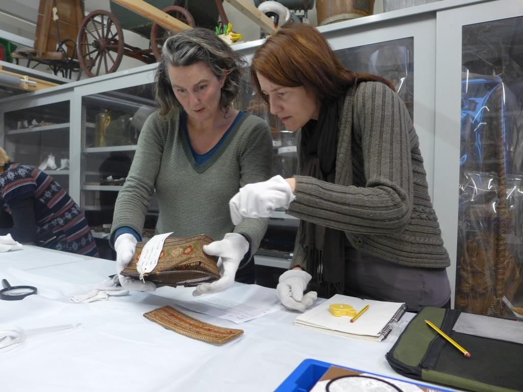 Basket makers taking part in MERL's Radcliffe Trust-funded 'Stakeholders' project examine rarely seen items from the MERL basket collection, currently housed for the most part in the object store, only accessible to researchers and visitors on guided tours.