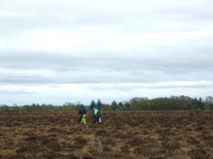 High vis is a good idea on a peat bog- if your colleagues stand still for long enough, you can use them for orientation when aligning borehole transects. And you’re less likely to miss an “inundation”. 