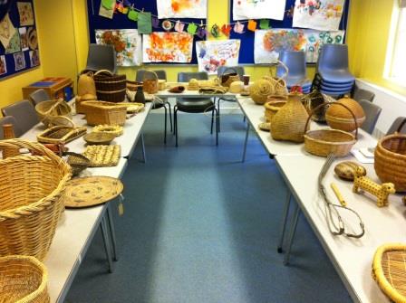 The amazing array of baskets we got to look at and (very unusually for people who work in a museum) handle freely!