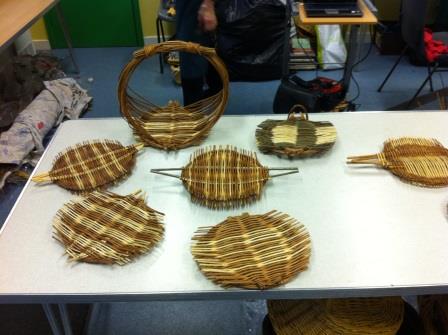 Some of the Catalan serving platters we made on the day - mine is middle left.