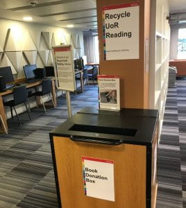 Recycle UoR reading donations box