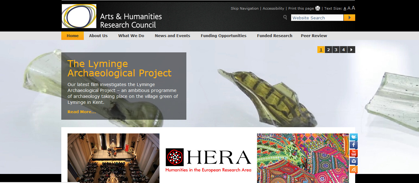 Lyminge featured on the front page of the Arts and Humanties Research Council website - with the incredible Saxon glass assemblage at the forefront