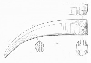 Illustration of the 2009 antler tine tool from the 8th-9th century