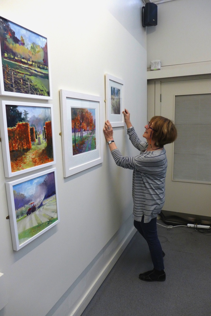 Jenny installing the exhibition in the Studio at MERL
