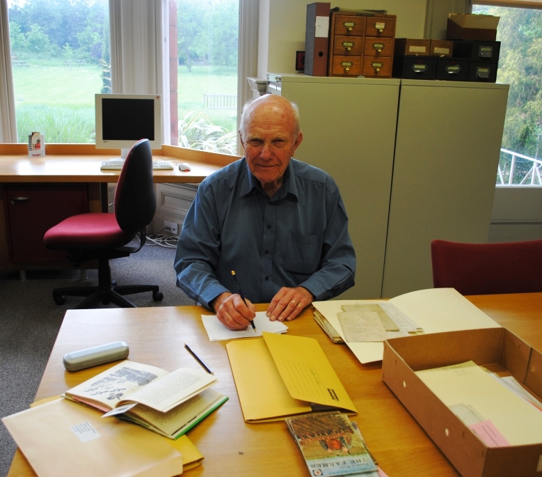 Gerry Westall working in the reading room, May 2012
