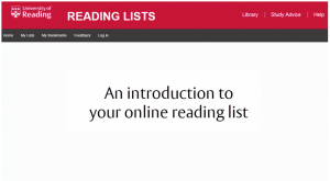 Check the UoR introduction to your online reading list video