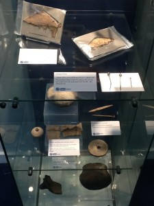 Archaeology case Lyminge excavation objects