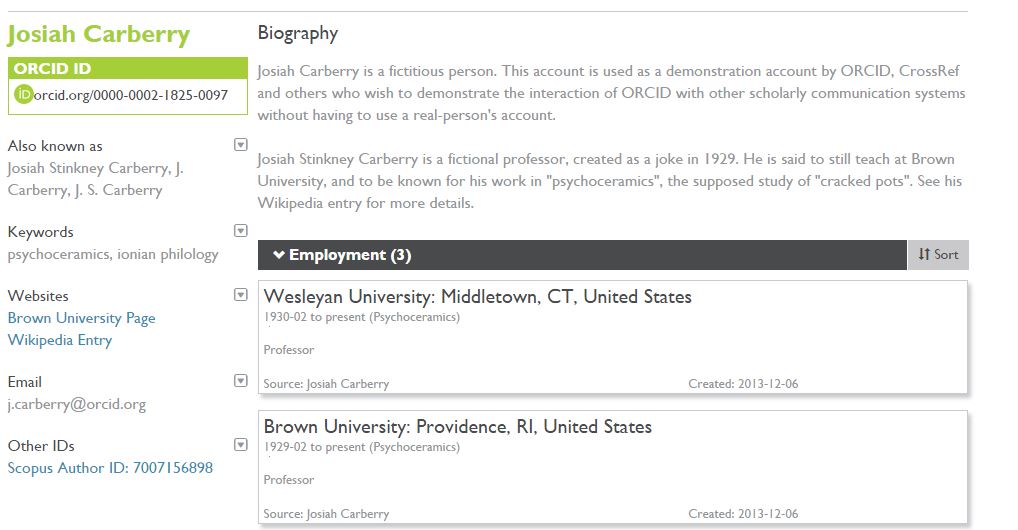 ORCID example