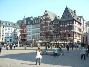 Photo of a public square in Frankfurt, Germany