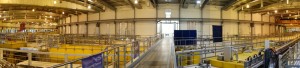 Inside the Diamond Light Source. The yellow boxes are individual laboratories known as beamlines (D. Fleitmann).