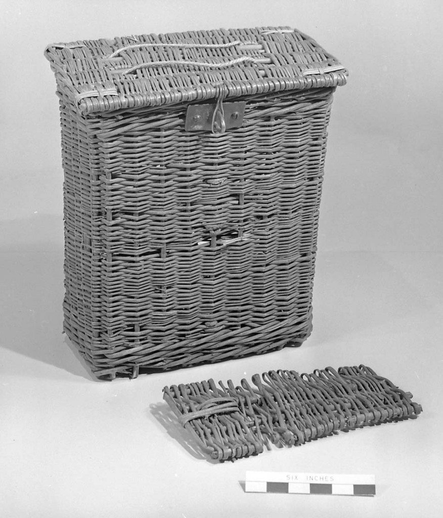 MERL 64/200. This is one of the High Priority baskets. Although we have some information on the materials it's made from, we have no details about its construction. It is thought that this basket may have been used for samples by the Water Board.