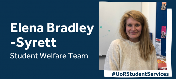 Elena Bradley-Syrett Student Welfare Team. Smiling