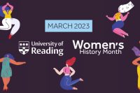 Text: Women's History Month. University of Reading. March 2023.